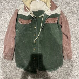 Kids Green and Brown Corduroy Jacket